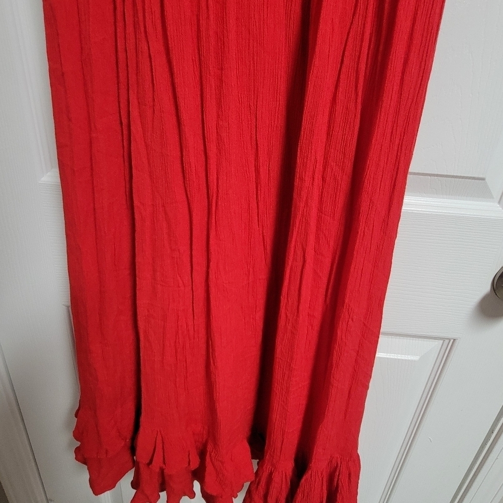 FP One Adella Maxi Slip Dress Red Size Large. - Picture 7 of 14